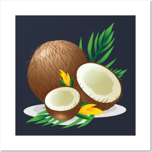 Coconut Illustration Hand Drawn Posters and Art